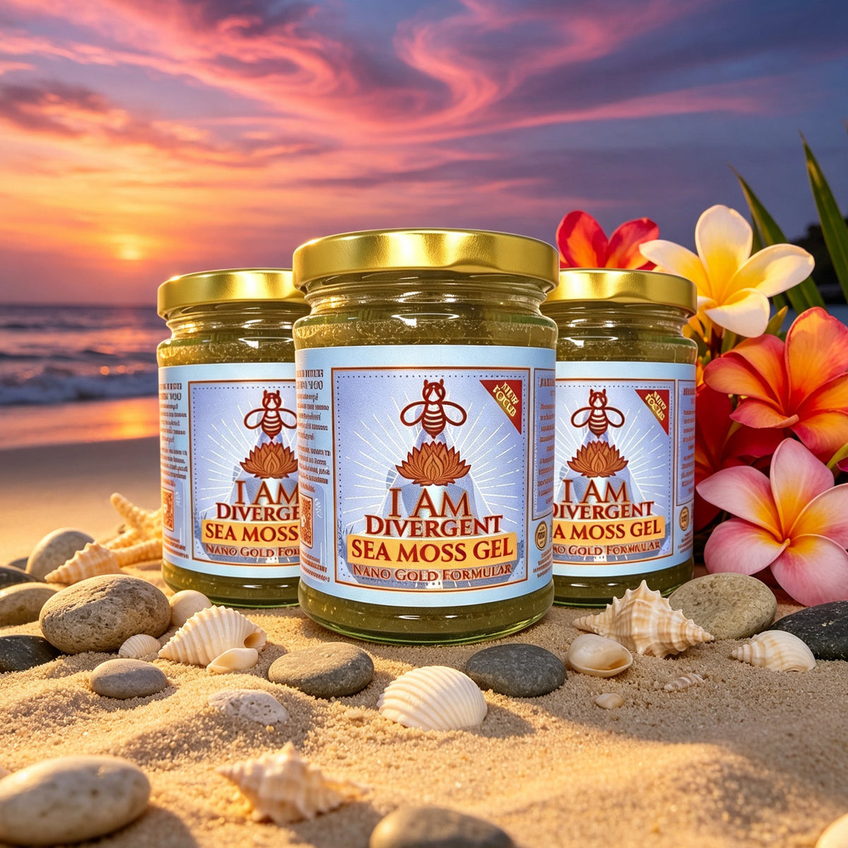 SEA MOSS GEL 3 PACK - 500ml - COLLOIDAL GOLD ZANZIBARI SEAMOSS