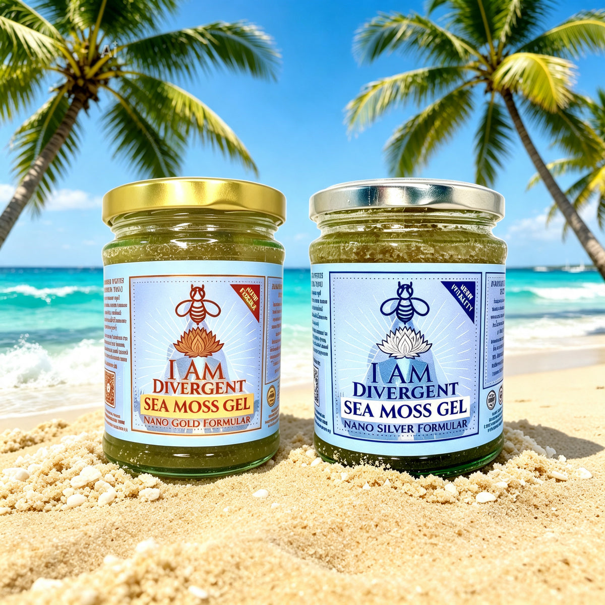 Gold & Silver Sea Moss Gel Twin Pack - 2 x 300ml | | AM Divergent