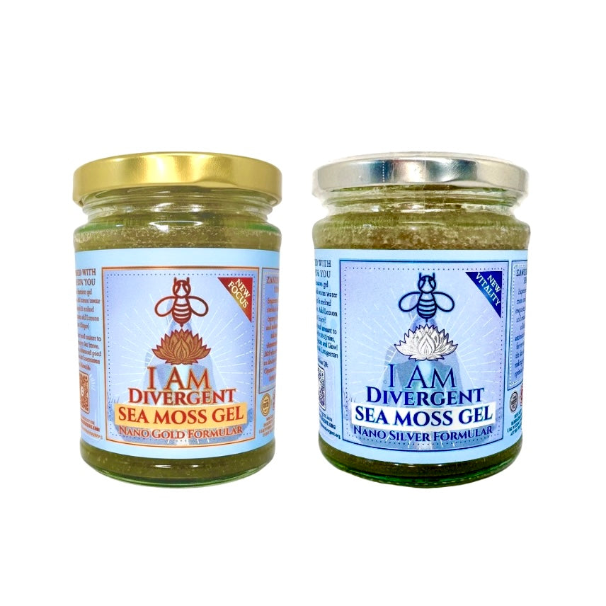 Gold & Silver Sea Moss Gel Twin Pack - 2 x 300ml | | AM Divergent
