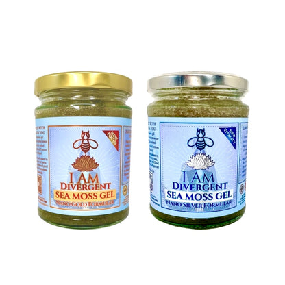 Gold & Silver Sea Moss Gel Twin Pack - 2 x 300ml | | AM Divergent